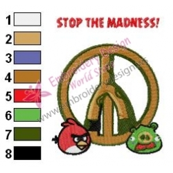 Angry Birds Peace Embroidery Design